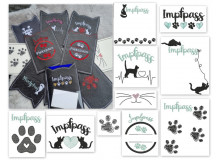 Stickserie ITH - Impfpasshülle Katzenkopf Ohren - 11 Motive Katze in 4 Varianten inkl. Blanko